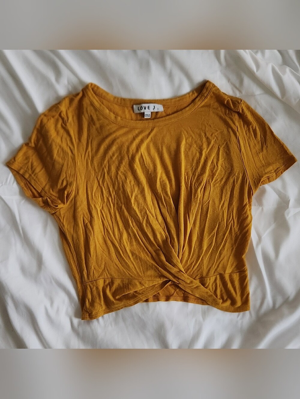 Julia by Love J mustard crop top Juniors Large (fits womens small)